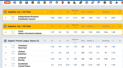 Línea de apuestas deportivas, cuotas y servicio en vivo